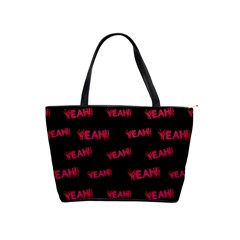 Yeah Word Motif Print Pattern Classic Shoulder Handbag by dflcprintsclothing