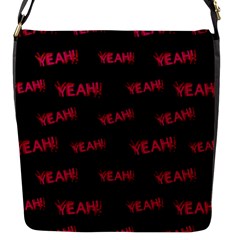 Yeah Word Motif Print Pattern Flap Closure Messenger Bag (s) by dflcprintsclothing