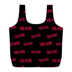 Yeah Word Motif Print Pattern Full Print Recycle Bag (l)