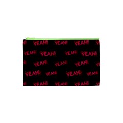 Yeah Word Motif Print Pattern Cosmetic Bag (xs) by dflcprintsclothing