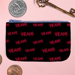 Yeah Word Motif Print Pattern Large Coin Purse