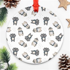 Cute Seamless Pattern With Koala Panda Bear Ornament (round) by Amaryn4rt