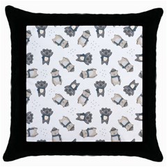 Cute Seamless Pattern With Koala Panda Bear Throw Pillow Case (black) by Amaryn4rt