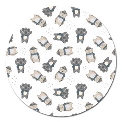 Cute Seamless Pattern With Koala Panda Bear Magnet 5  (round) by Amaryn4rt