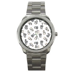 Cute Seamless Pattern With Koala Panda Bear Sport Metal Watch by Amaryn4rt