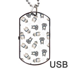 Cute Seamless Pattern With Koala Panda Bear Dog Tag Usb Flash (one Side) by Amaryn4rt