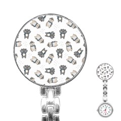 Cute Seamless Pattern With Koala Panda Bear Stainless Steel Nurses Watch by Amaryn4rt