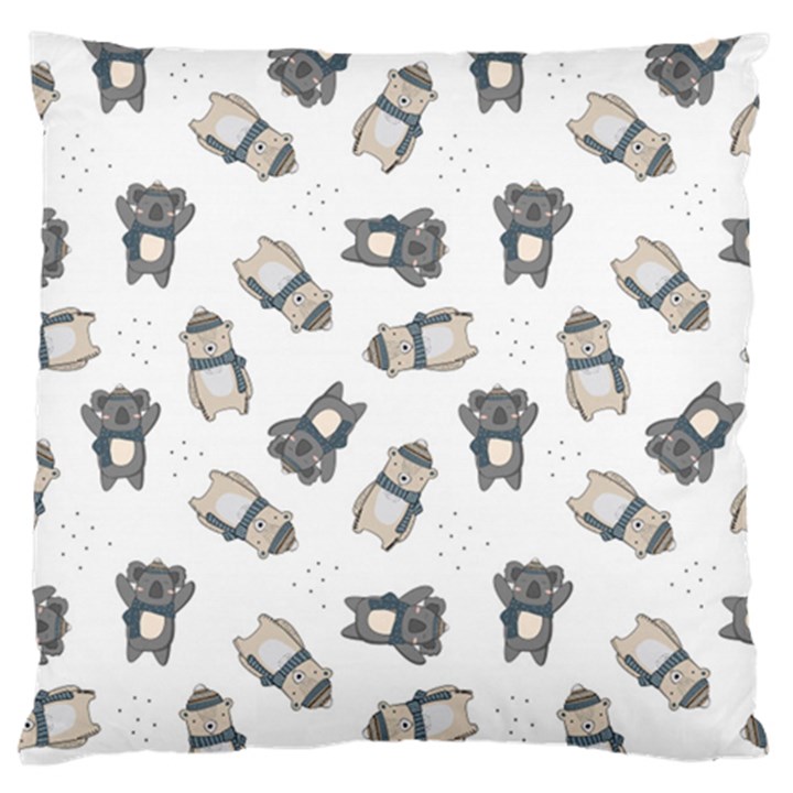 Cute Seamless Pattern With Koala panda Bear Large Flano Cushion Case (Two Sides)