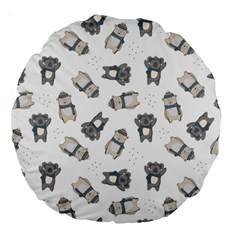 Cute Seamless Pattern With Koala Panda Bear Large 18  Premium Flano Round Cushions by Amaryn4rt