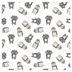 Cute Seamless Pattern With Koala Panda Bear Wooden Puzzle Square by Amaryn4rt