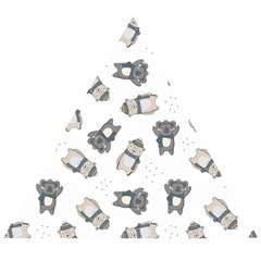 Cute Seamless Pattern With Koala Panda Bear Wooden Puzzle Triangle