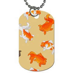 Gold Fish Seamless Pattern Background Dog Tag (two Sides) by Amaryn4rt