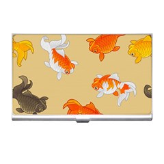 Gold Fish Seamless Pattern Background Business Card Holder by Amaryn4rt