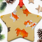 Gold Fish Seamless Pattern Background Star Ornament (Two Sides) Back