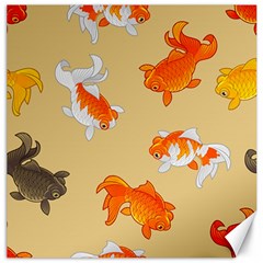 Gold Fish Seamless Pattern Background Canvas 16  X 16  by Amaryn4rt