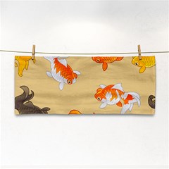 Gold Fish Seamless Pattern Background Hand Towel by Amaryn4rt