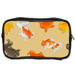 Gold Fish Seamless Pattern Background Toiletries Bag (one Side) by Amaryn4rt