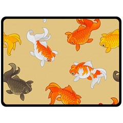 Gold Fish Seamless Pattern Background Fleece Blanket (large)  by Amaryn4rt