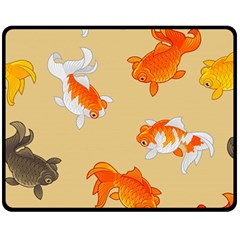 Gold Fish Seamless Pattern Background Fleece Blanket (medium)  by Amaryn4rt