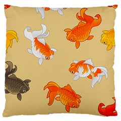 Gold Fish Seamless Pattern Background Large Cushion Case (two Sides) by Amaryn4rt