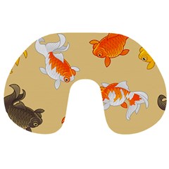 Gold Fish Seamless Pattern Background Travel Neck Pillow by Amaryn4rt