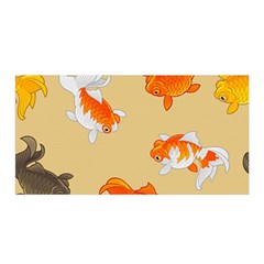 Gold Fish Seamless Pattern Background Satin Wrap by Amaryn4rt