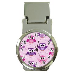 Seamless Cute Colourfull Owl Kids Pattern Money Clip Watches by Amaryn4rt