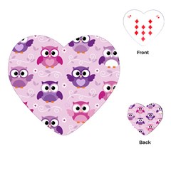 Seamless Cute Colourfull Owl Kids Pattern Playing Cards Single Design (heart) by Amaryn4rt