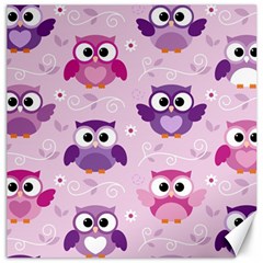 Seamless Cute Colourfull Owl Kids Pattern Canvas 12  X 12  by Amaryn4rt