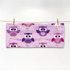 Seamless Cute Colourfull Owl Kids Pattern Hand Towel by Amaryn4rt