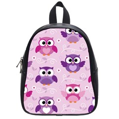 Seamless Cute Colourfull Owl Kids Pattern School Bag (small) by Amaryn4rt