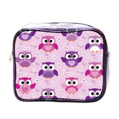 Seamless Cute Colourfull Owl Kids Pattern Mini Toiletries Bag (one Side) by Amaryn4rt