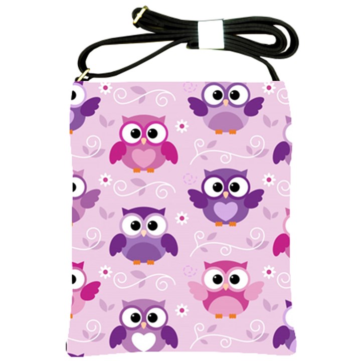 Seamless Cute Colourfull Owl Kids Pattern Shoulder Sling Bag