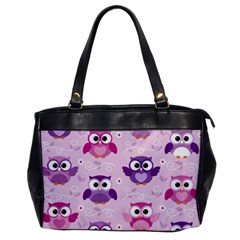 Seamless Cute Colourfull Owl Kids Pattern Oversize Office Handbag by Amaryn4rt