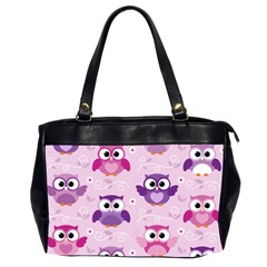 Seamless Cute Colourfull Owl Kids Pattern Oversize Office Handbag (2 Sides) by Amaryn4rt