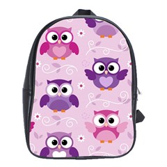 Seamless Cute Colourfull Owl Kids Pattern School Bag (xl) by Amaryn4rt