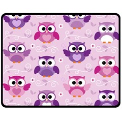 Seamless Cute Colourfull Owl Kids Pattern Double Sided Fleece Blanket (medium)  by Amaryn4rt