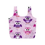 Seamless Cute Colourfull Owl Kids Pattern Full Print Recycle Bag (S) Front