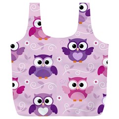 Seamless Cute Colourfull Owl Kids Pattern Full Print Recycle Bag (xl) by Amaryn4rt