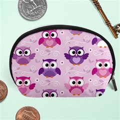 Seamless Cute Colourfull Owl Kids Pattern Accessory Pouch (large) by Amaryn4rt