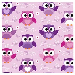 Seamless Cute Colourfull Owl Kids Pattern Wooden Puzzle Square by Amaryn4rt