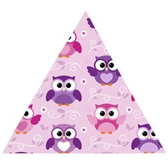 Seamless Cute Colourfull Owl Kids Pattern Wooden Puzzle Triangle by Amaryn4rt