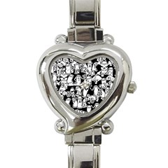 Graffiti Spray Can Characters Seamless Pattern Heart Italian Charm Watch by Amaryn4rt