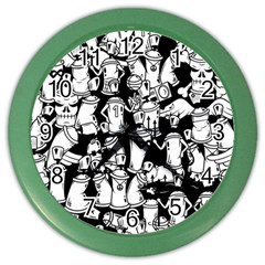 Graffiti Spray Can Characters Seamless Pattern Color Wall Clock