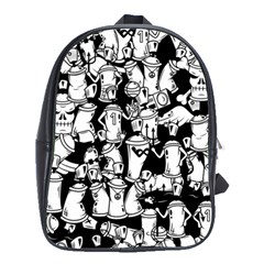 Graffiti Spray Can Characters Seamless Pattern School Bag (large) by Amaryn4rt