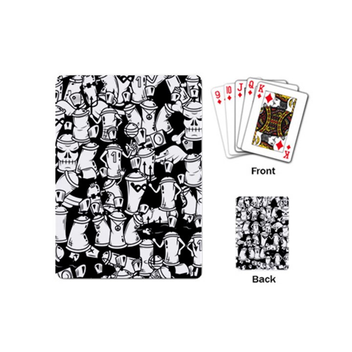 Graffiti Spray Can Characters Seamless Pattern Playing Cards Single Design (Mini)