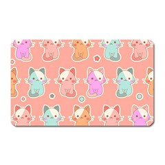 Cute Kawaii Kittens Seamless Pattern Magnet (rectangular) by Amaryn4rt