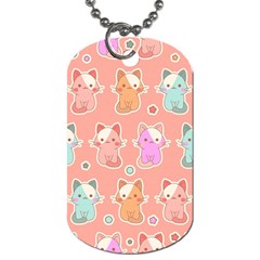 Cute Kawaii Kittens Seamless Pattern Dog Tag (two Sides) by Amaryn4rt