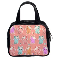 Cute Kawaii Kittens Seamless Pattern Classic Handbag (two Sides) by Amaryn4rt