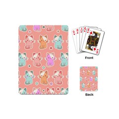 Cute Kawaii Kittens Seamless Pattern Playing Cards Single Design (mini) by Amaryn4rt